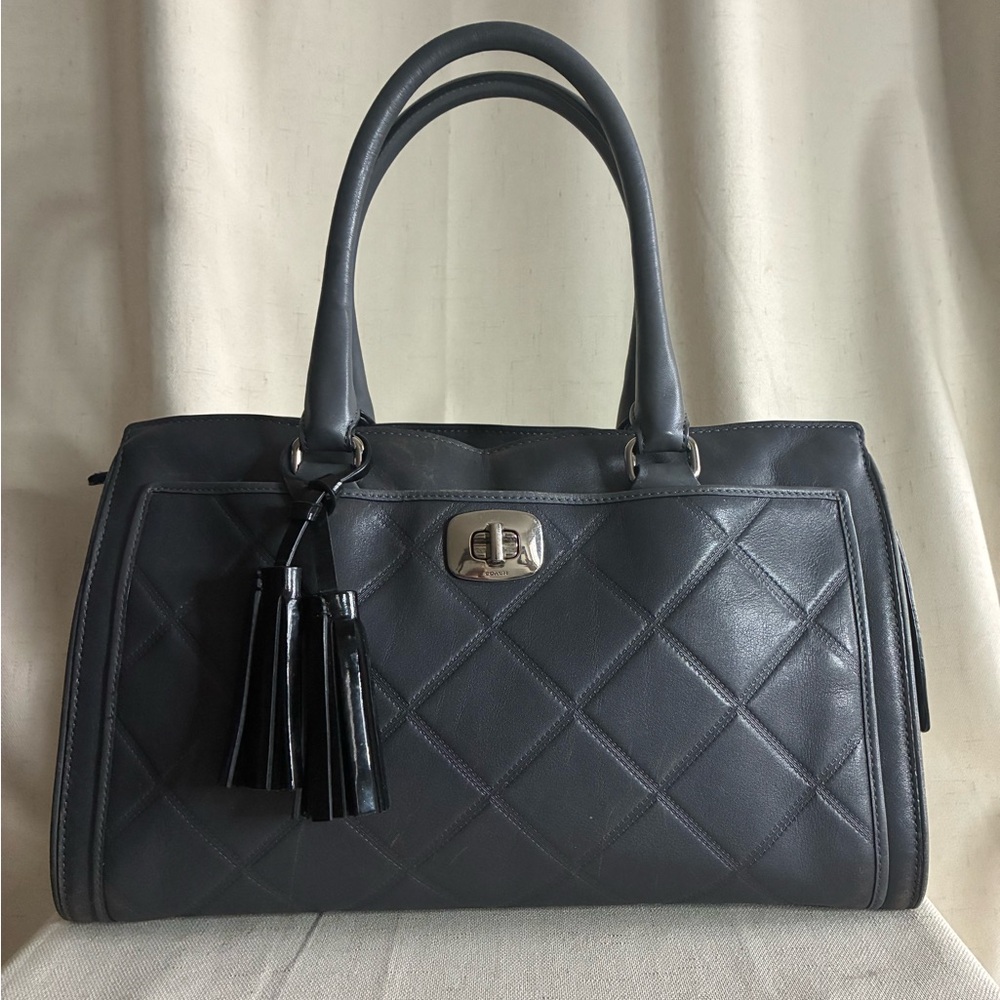 Elegant Gray Quilted Handbag